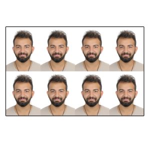 8 Adet 3,5x4,5 Cm Schengen vize fotoğrafı