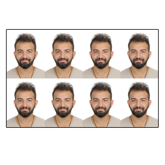 8 Adet 3,5x4,5 Cm Schengen vize fotoğrafı